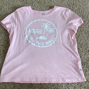 Pink vans logo t-shirt